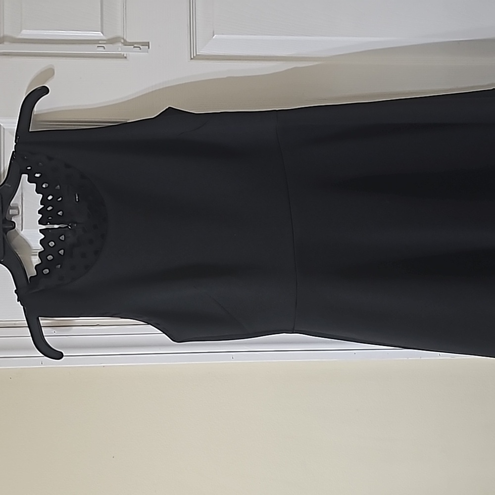 WHBM fit and flare scuba material LBD, size 8, black